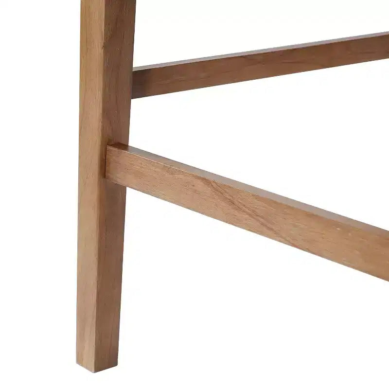 Set of 2 French Country Rattan Counter Stools with Rubberwood Legs, Upholstered Seat