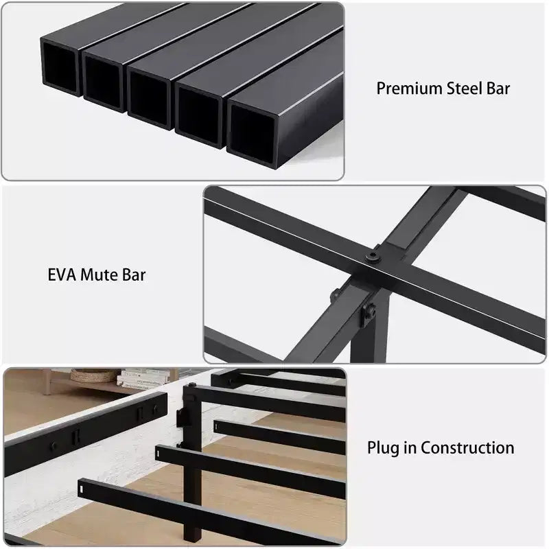 Platform Bed with LED and Charging Station, Hidden Storage and Headboard, Full/Queen/King