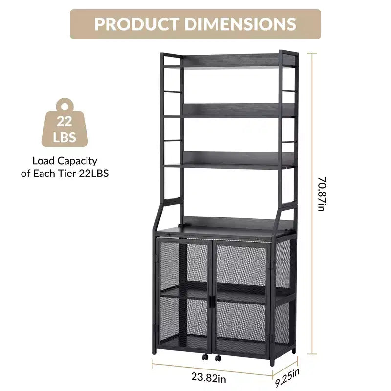 2-in-1 Bookshelf Desk with 6-Shelf Bookcase, Industrial Metal Frame, 70-Inch Floor Standing
