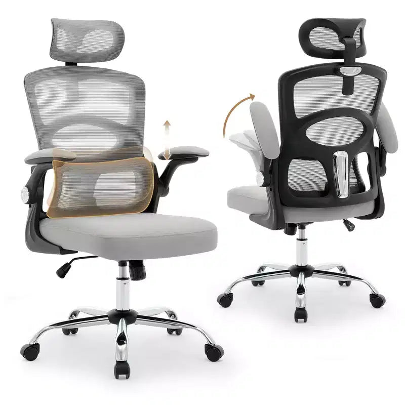 Ergonomic High-Back Mesh Office Chair, Adjustable Headrest & Lumbar Support, 360 Swivel Rolling, for Home, Office