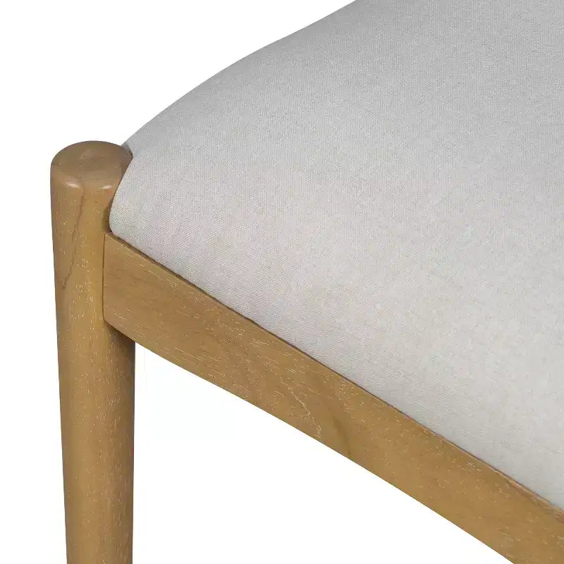 Set of 2 Mid-Century Modern Dining Chairs with Paper Rope Backrest and Rubberwood Frame