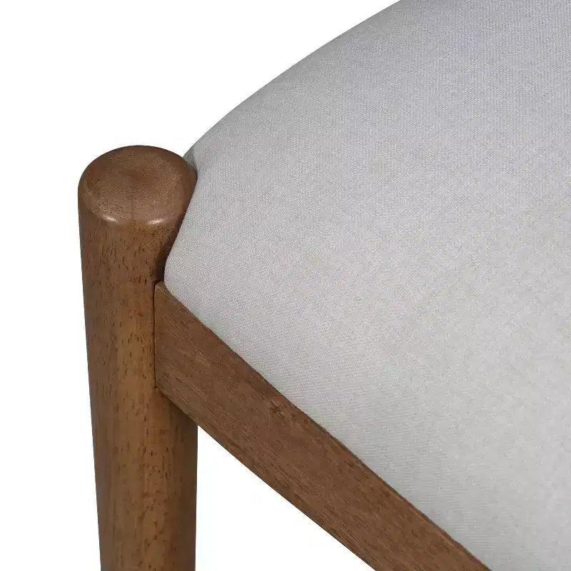 Set of 2 Mid-Century Modern Dining Chairs with Paper Rope Backrest and Rubberwood Frame