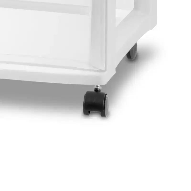 3-Drawer Plastic Rolling Storage Cart, White, 6-Pack Medium Organizer